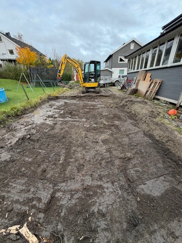 Utgraving før støpt plate